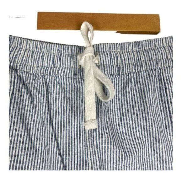 ROOTS WOMENS Coronet Blue Striped Pemberton Linen Blend Drawstring Shorts US XL - Picture 3 of 13